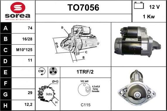 Sera TO7056 - Стартер autocars.com.ua