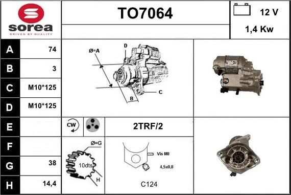 Sera TO7064 - Стартер autocars.com.ua