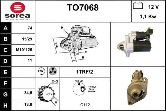 Sera TO7068 - Стартер autocars.com.ua