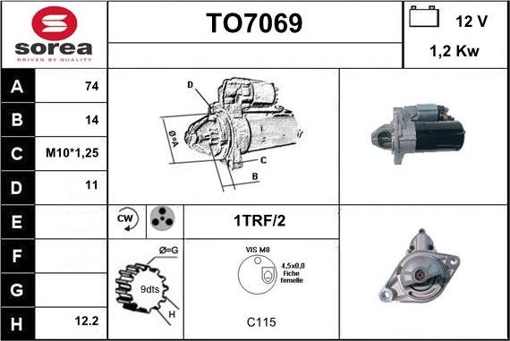 Sera TO7069 - Стартер autocars.com.ua