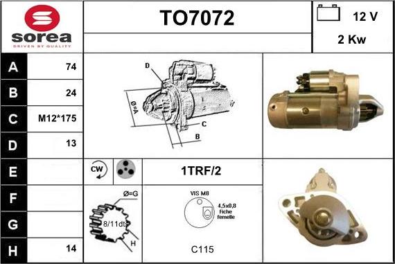 Sera TO7072 - Стартер autocars.com.ua