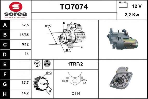 Sera TO7074 - Стартер autocars.com.ua