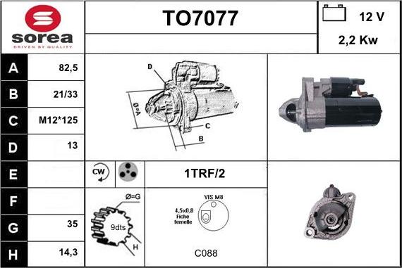 Sera TO7077 - Стартер autocars.com.ua