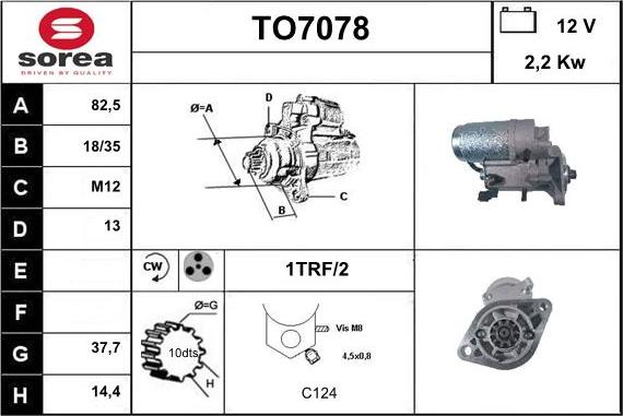 Sera TO7078 - Стартер autocars.com.ua