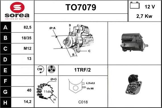 Sera TO7079 - Стартер autocars.com.ua