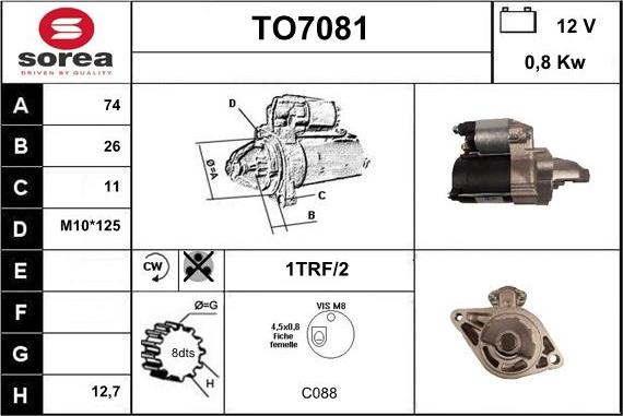 Sera TO7081 - Стартер autocars.com.ua