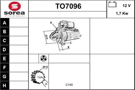 Sera TO7096 - Стартер autocars.com.ua