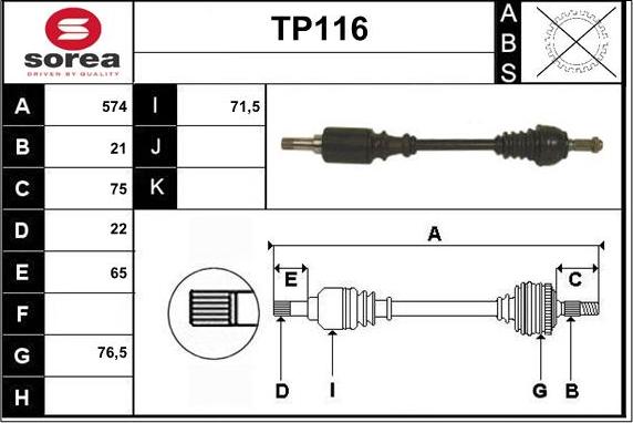 Sera TP116 - Приводной вал autodnr.net