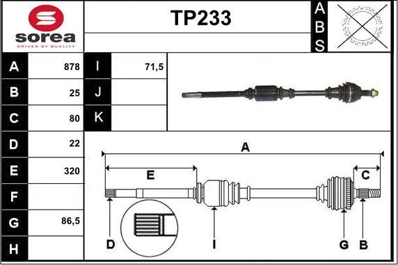 Sera TP233 - Приводной вал autodnr.net