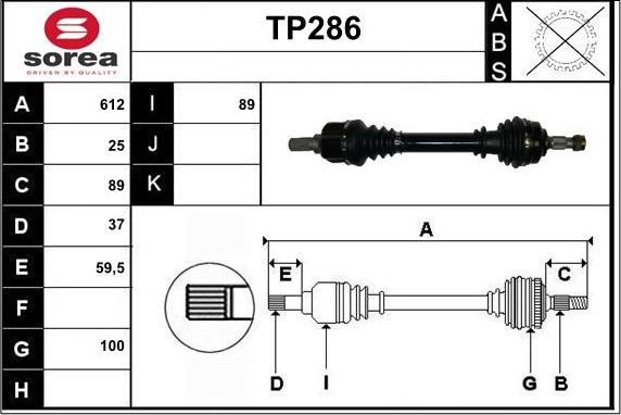 Sera TP286 - Приводной вал autodnr.net