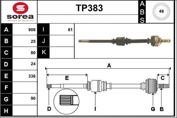 Sera TP383 - Приводной вал autodnr.net