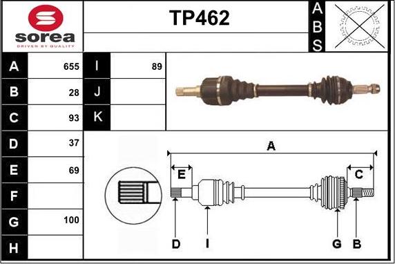 Sera TP462 - Приводной вал autodnr.net