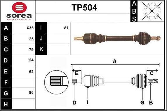 Sera TP504 - Приводной вал autodnr.net