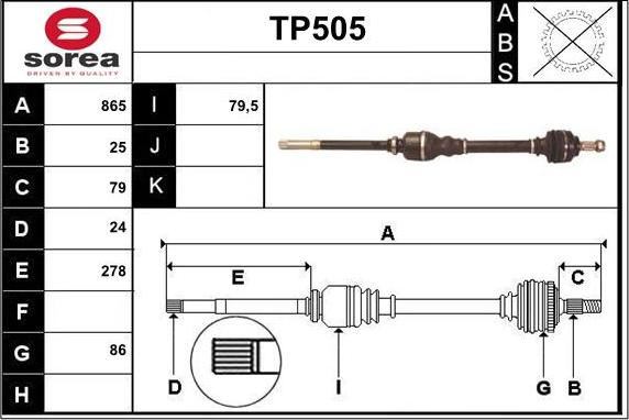 Sera TP505 - Приводной вал autodnr.net