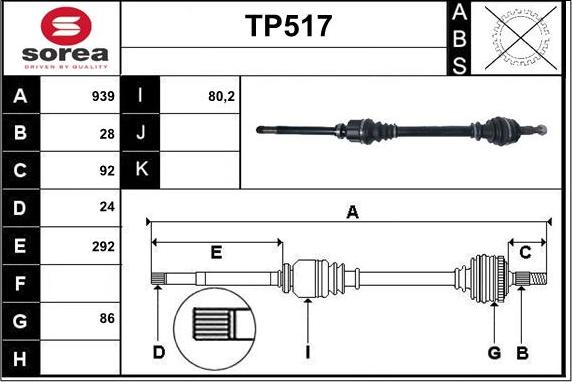 Sera TP517 - Приводной вал autodnr.net