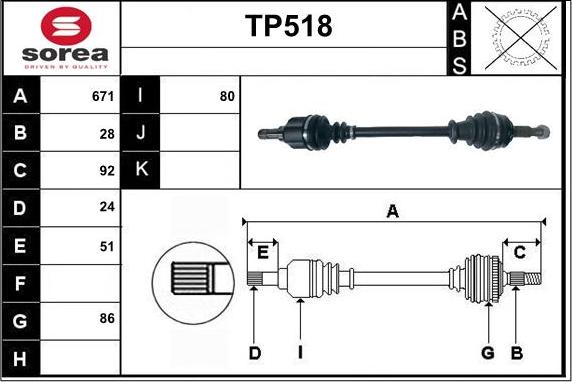 Sera TP518 - Приводной вал autodnr.net