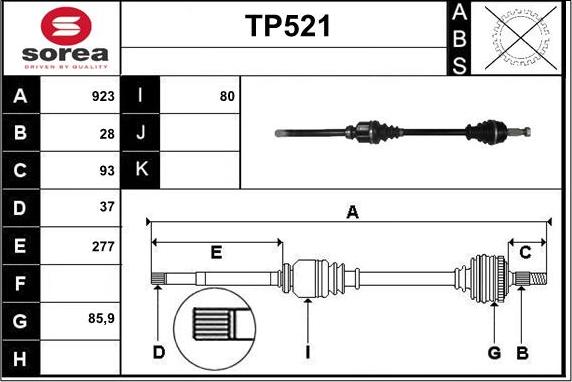 Sera TP521 - Приводной вал autodnr.net