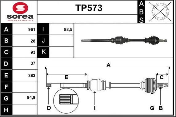 Sera TP573 - Приводной вал autodnr.net