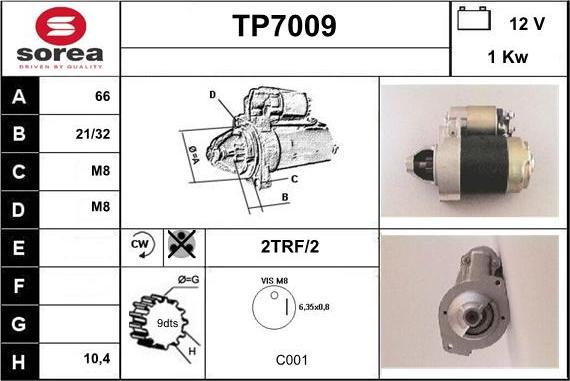 Sera TP7009 - Стартер autocars.com.ua