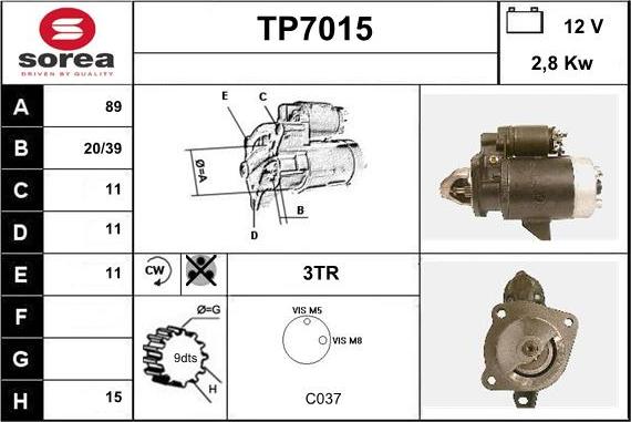 Sera TP7015 - Стартер autodnr.net