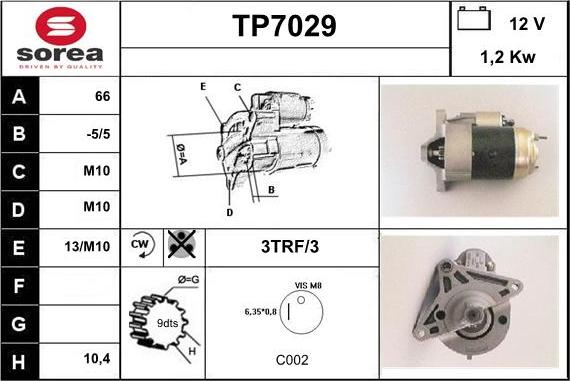 Sera TP7029 - Стартер autodnr.net