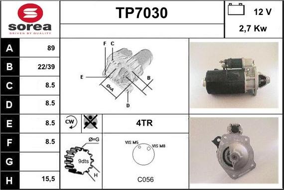 Sera TP7030 - Стартер autocars.com.ua