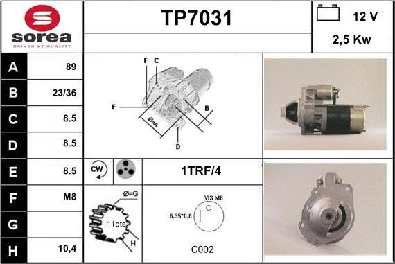 Sera TP7031 - Стартер autocars.com.ua