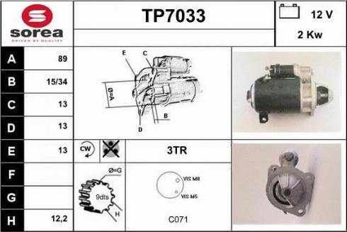 Sera TP7033 - Стартер autocars.com.ua