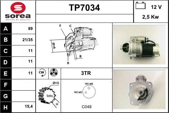 Sera TP7034 - Стартер autodnr.net