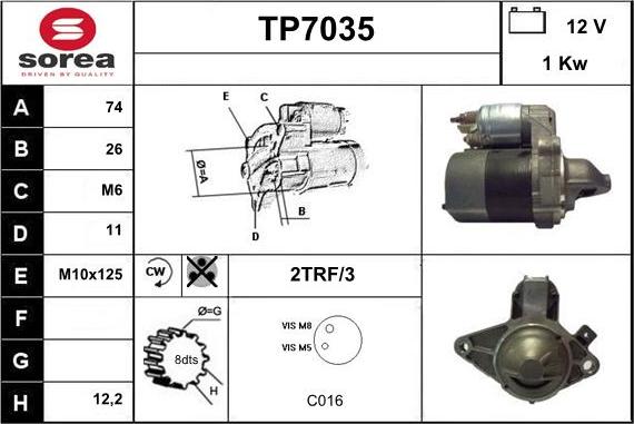 Sera TP7035 - Стартер autocars.com.ua