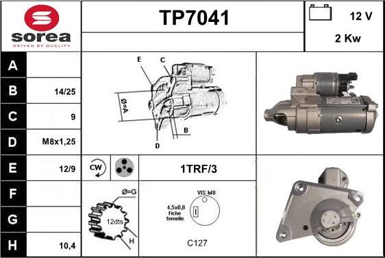 Sera TP7041 - Стартер autocars.com.ua