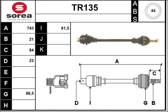 Sera TR135 - Приводной вал autodnr.net