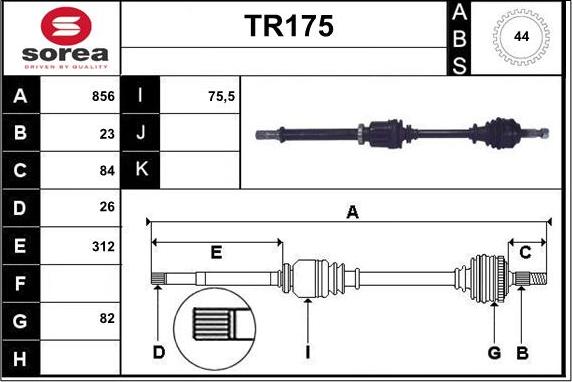 Sera TR175 - Приводной вал autodnr.net