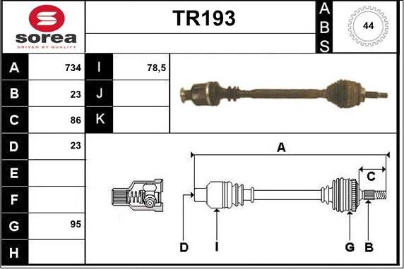 Sera TR193 - Приводной вал autodnr.net