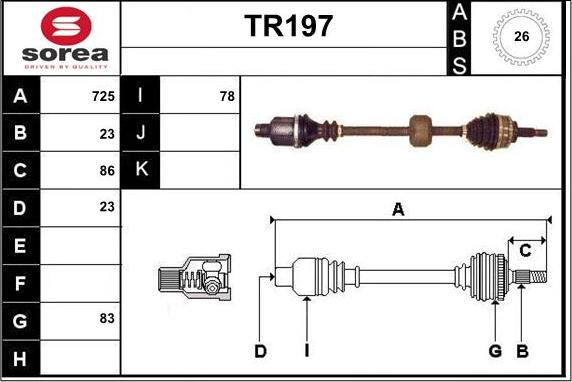 Sera TR197 - Приводной вал autodnr.net