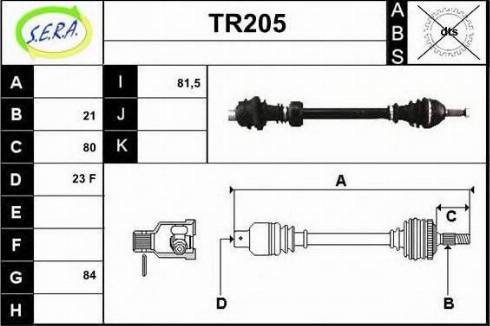 Sera TR205 - Приводной вал autodnr.net