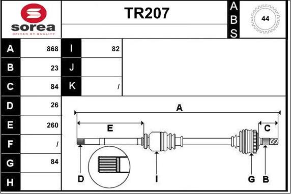 Sera TR207 - Приводной вал autodnr.net