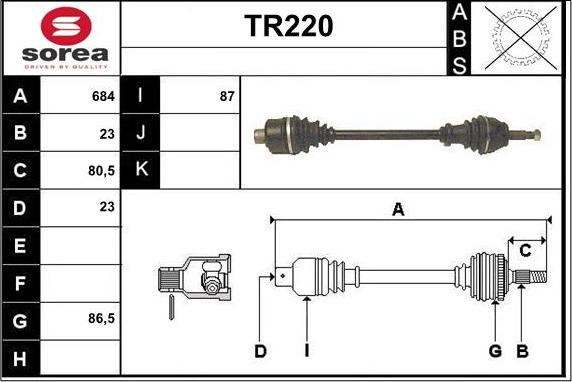 Sera TR220 - Приводний вал autocars.com.ua