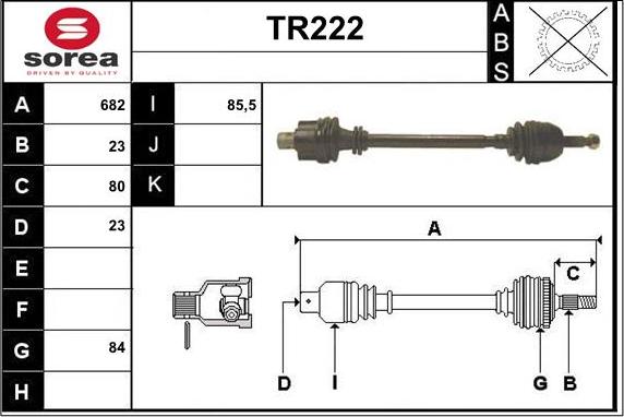 Sera TR222 - Приводний вал autocars.com.ua
