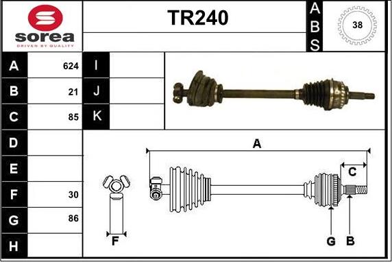 Sera TR240 - Приводний вал autocars.com.ua