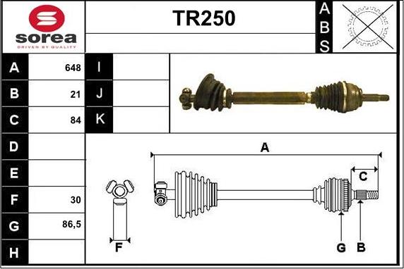 Sera TR250 - Приводний вал autocars.com.ua