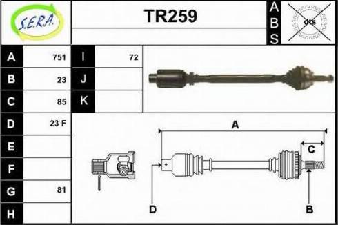 Sera TR259 - Приводний вал autocars.com.ua