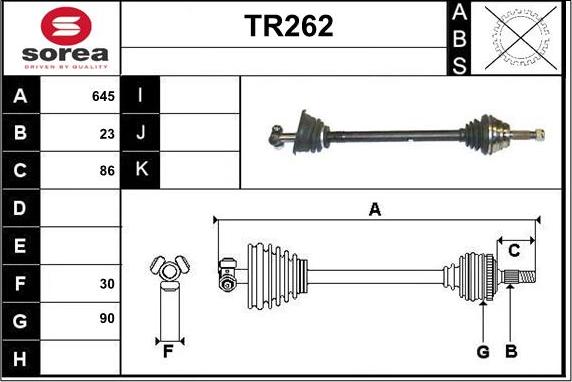 Sera TR262 - Приводний вал autocars.com.ua