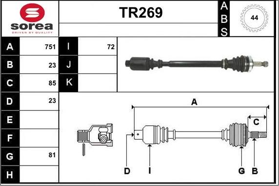 Sera TR269 - Приводной вал autodnr.net