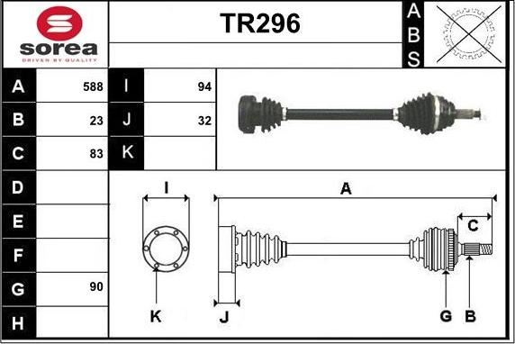 Sera TR296 - Приводний вал autocars.com.ua