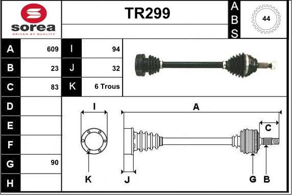 Sera TR299 - Приводний вал autocars.com.ua