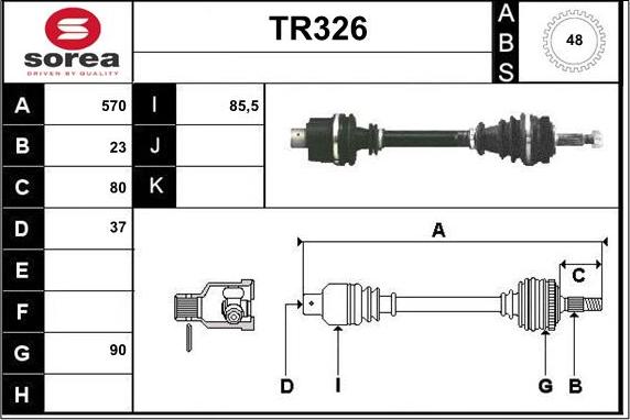 Sera TR326 - Приводний вал autocars.com.ua