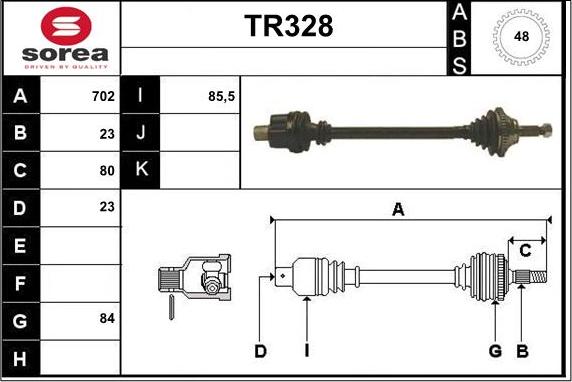 Sera TR328 - Приводний вал autocars.com.ua