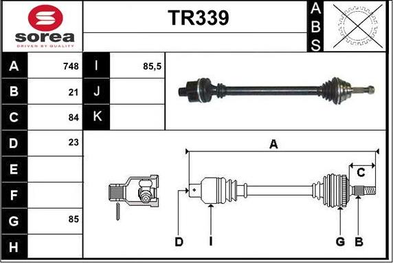 Sera TR339 - Приводний вал autocars.com.ua