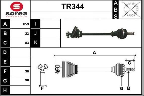 Sera TR344 - Приводний вал autocars.com.ua